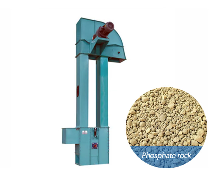 Phosphate rock bucket elevator