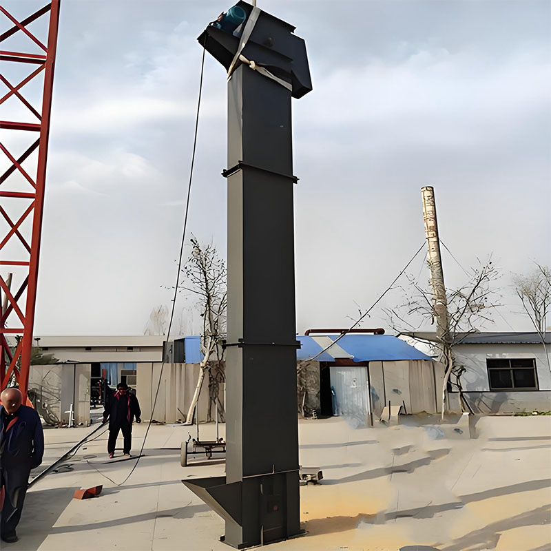 Chain bucket elevator for fertilizer
